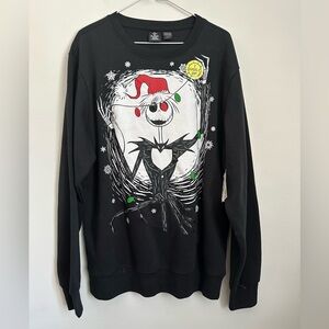 Nightmare Before Christmas Jack Skellington Light Up Crewneck Sweatsirt